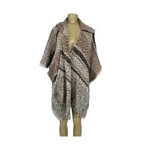 NEW Vince Camuto Women One Size Hooded Open Cardigan Poncho Cape Sweater 5-1k
